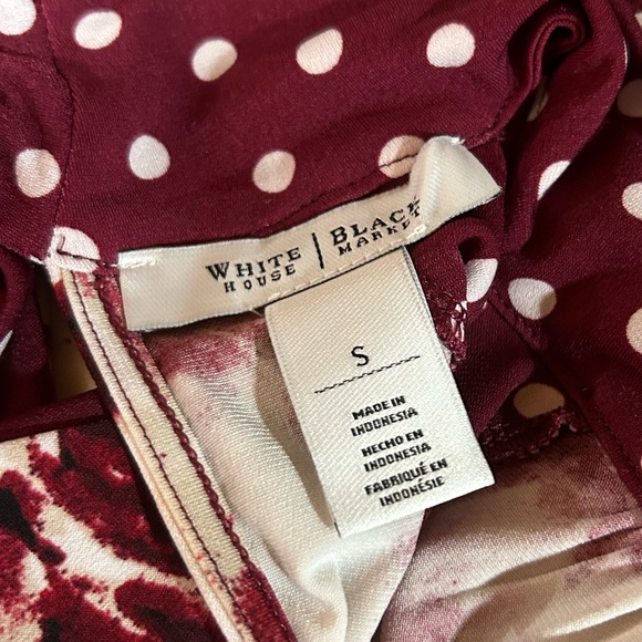 White House Black Market Polka Dot and Floral Tie Back Halter Neck Top - Picture 6 of 8